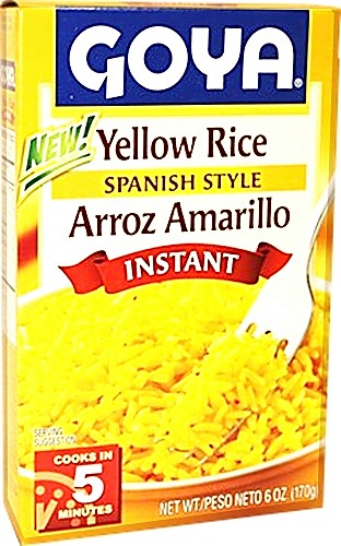 Goya Instant yellow rice, Spanish style. 6 oz